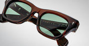 Ottica Mondello Roma - Jacques Marie Mage - JMMDE-13W - DEALAN - ZOLTAR - Acetate - shape Squared - brown - EYEWEAR - SUNGLASSES - Unisex,Uomo,Donna,Women,Men - lens Green - Made In Japan