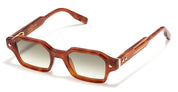 Ottica Mondello Roma - John Dalia - P09-C123 - PROJECT 09 -  C123 Cognac / Rose Gold - Acetate - shape Rectangular - brown - EYEWEAR - SUNGLASSES - Unisex,Uomo,Donna,Women,Men - lens Gradient green - Made In France