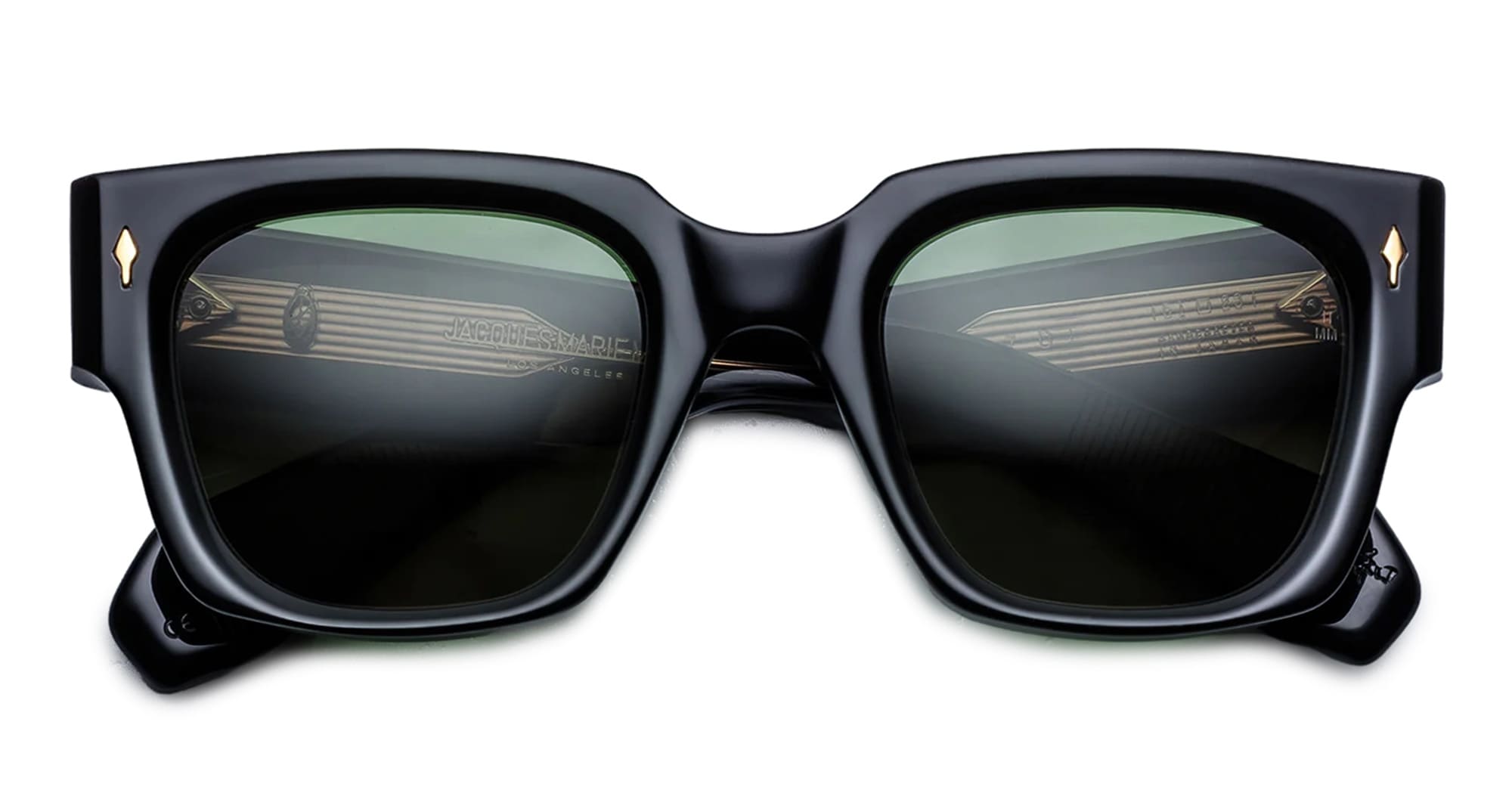 Ottica Mondello Roma - Jacques Marie Mage - JMMEX-18V - ENZO - VENOM - Acetate - shape Squared - Black - EYEWEAR - SUNGLASSES - Unisex,Uomo,Donna,Women,Men - lens Green - Made In Japan