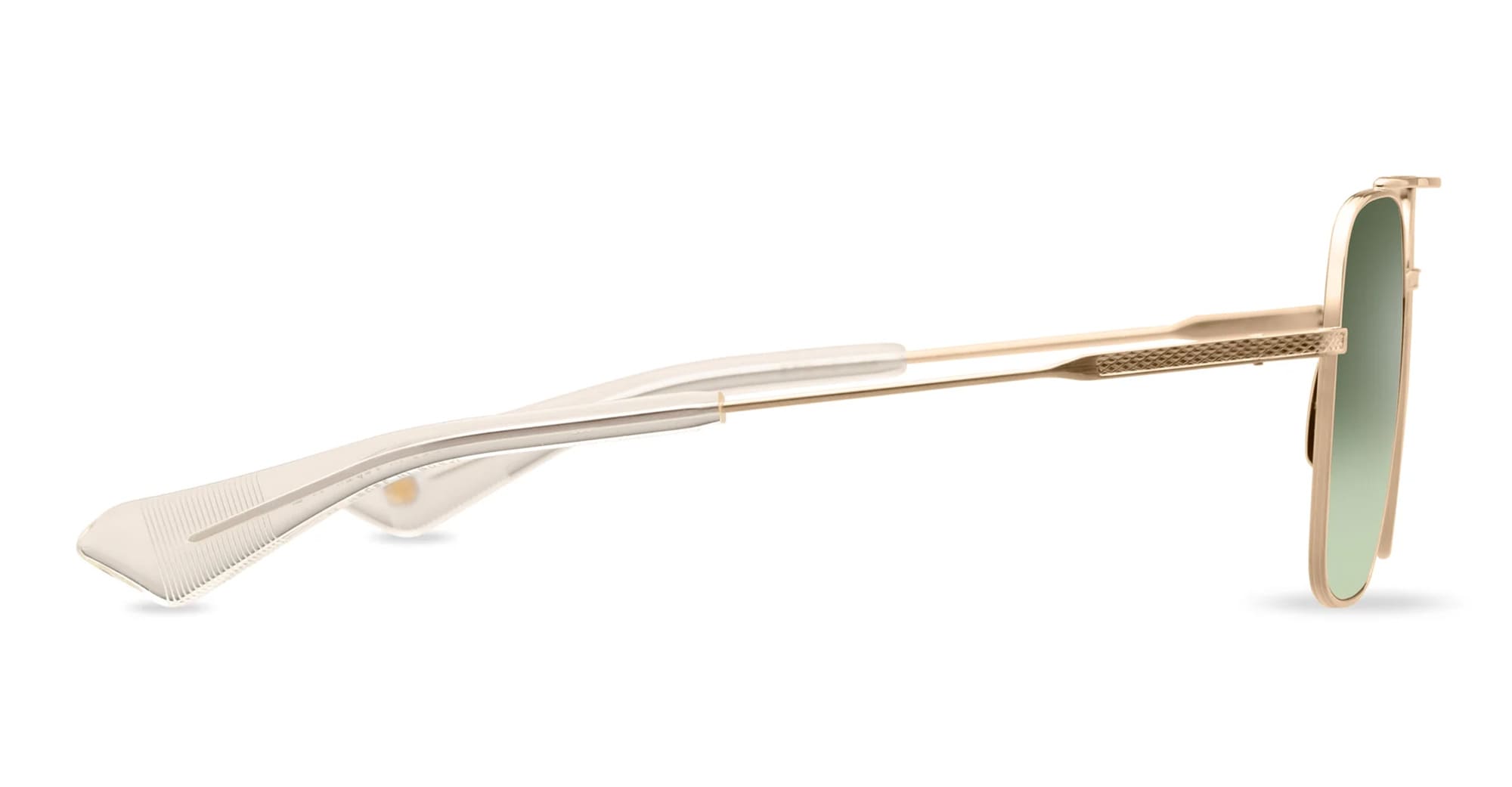 Ottica Mondello Roma - DITA - DTS111-57-07 - FLIGHT-SEVEN - BRUSHED WHITE GOLD - titanium, acetate - shape Navigator - white gold - EYEWEAR - SUNGLASSES - Unisex,Uomo,Donna,Women,Men - lens Gradient green - Made In Japan