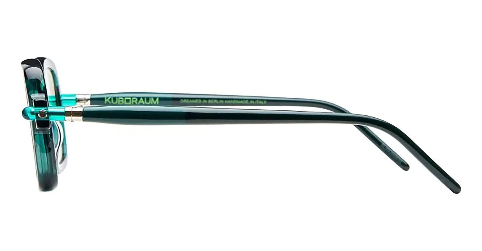 Ottica Mondello Roma - Kuboraum - KRS0P2HB0000002F - MASK P2 HB - HAMBURGER BANOFF - Metal - shape Rectangular - green - EYEWEAR - SUNGLASSES - Unisex,Uomo,Donna,Women,Men - lens light grey - Made In Italy