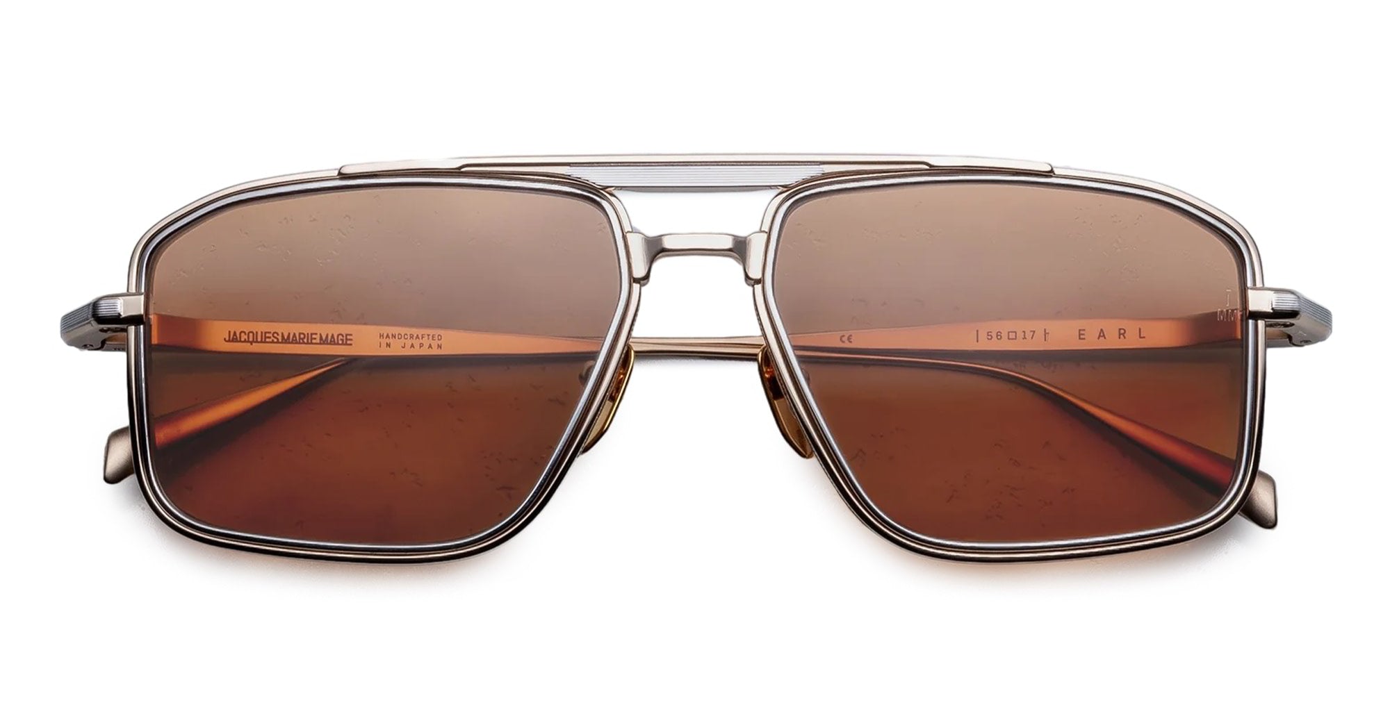 Ottica Mondello Roma - Jacques Marie Mage - JMMER-L4 - EARL - DARJEELING - Titanium - shape Navigator - Gold - EYEWEAR - SUNGLASSES - Unisex,Uomo,Donna,Women,Men - lens Brown - Made In Japan
