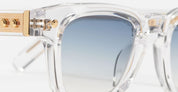 Ottica Mondello Roma - John Dalia - P16-C190-47 - PROJECT 16 (47) -  C190 Crystal / Yellow Gold - Acetate - shape Squared - transparent, gold - EYEWEAR - SUNGLASSES - Unisex,Uomo,Donna,Women,Men - lens Blue - Made In France