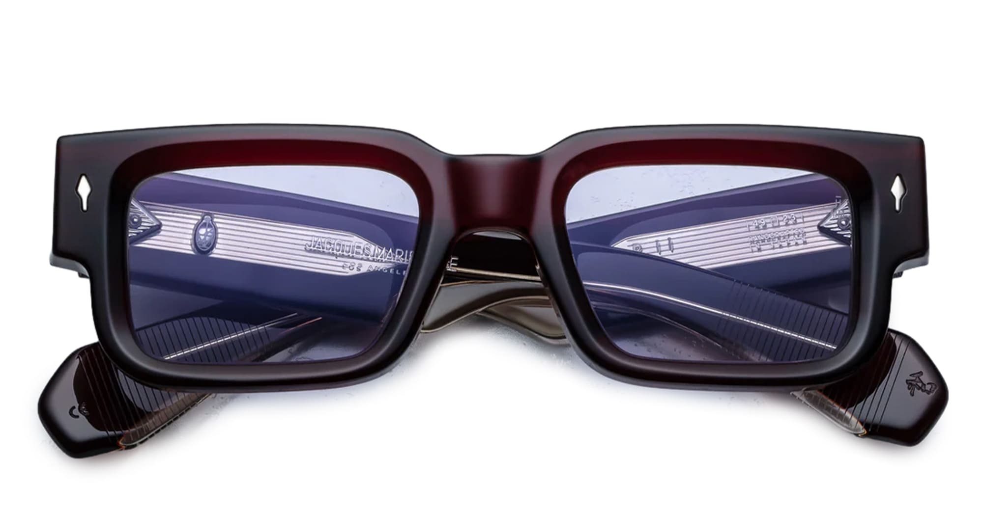 Ottica Mondello Roma - Jacques Marie Mage - JMMAS-14N - ASCARI - CHERRY - Acetate - shape Rectangular - red - EYEWEAR - SUNGLASSES - Unisex,Uomo,Donna,Women,Men - lens lavender - Made In Japan