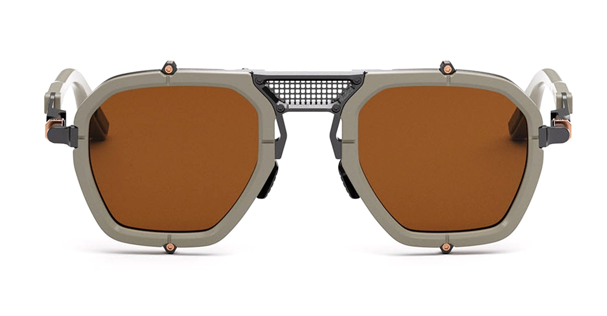  LIGHT BROWN LENS - Acetate, metal - shape Navigator - grey - EYEWEAR - SUNGLASSES - Unisex,Uomo,Donna,Women,Men - lens Brown - Made In Italy