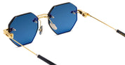 Ottica Mondello Roma - T HENRI - TML - TROFEO - L'OR BLEU - Titanium - shape Octagonal - Gold - EYEWEAR - SUNGLASSES - Unisex,Uomo,Donna,Women,Men - lens Blue - Made In Japan