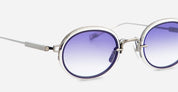 Ottica Mondello Roma - Sato - Acamar-II-AS-P-1 - ACAMAR II - antique silver / platinum - Titanium - shape Oval - Silver - EYEWEAR - SUNGLASSES - Unisex,Uomo,Donna,Women,Men - lens Gradient blue - Made In Japan