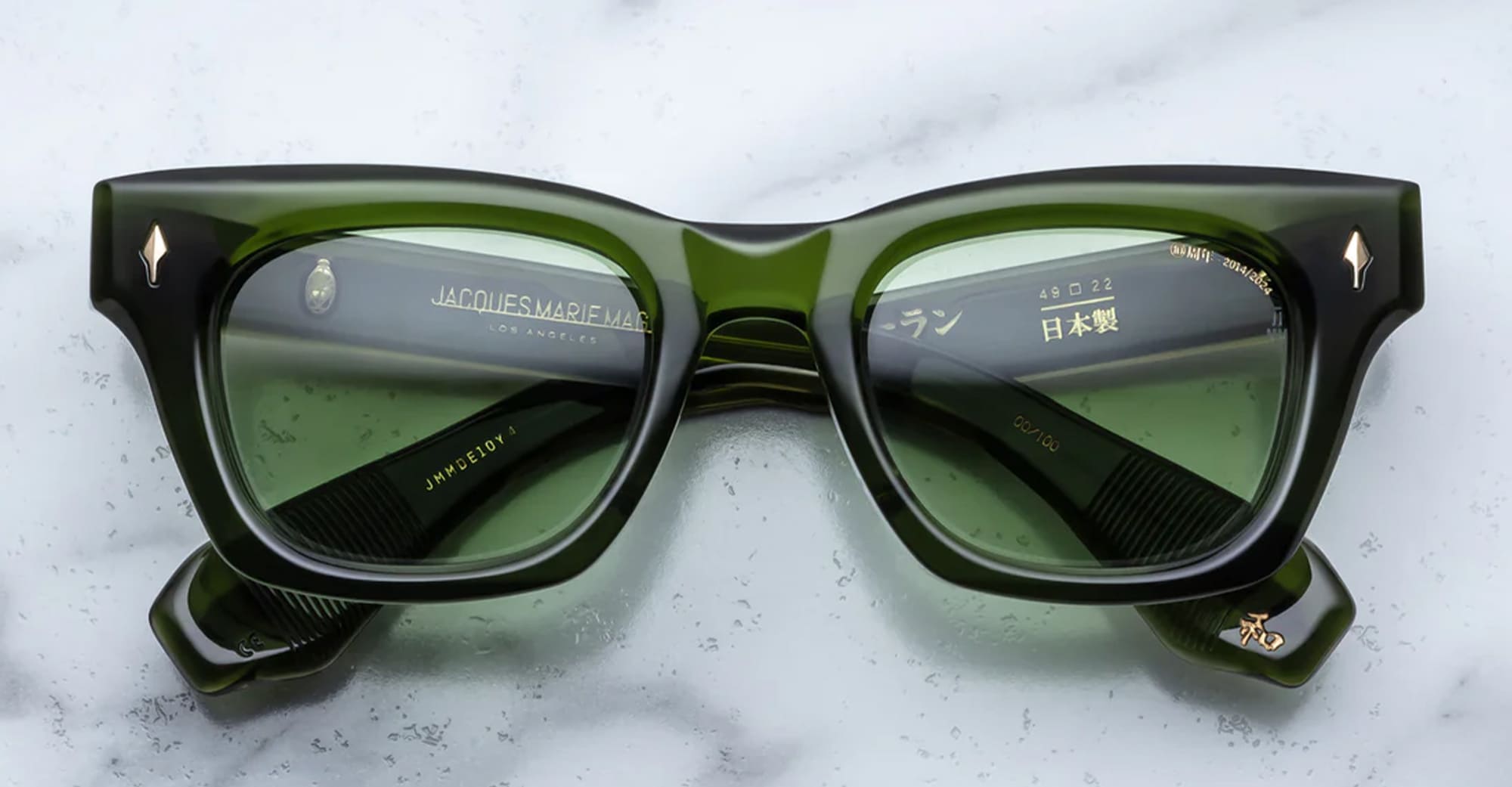 Ottica Mondello Roma - Jacques Marie Mage - JMMDE-10Y4 - DECADE COLLECTION: DEALAN - ROVER - Acetate - shape Squared - green - EYEWEAR - SUNGLASSES - Uomo,Men - lens Green - Made In Japan