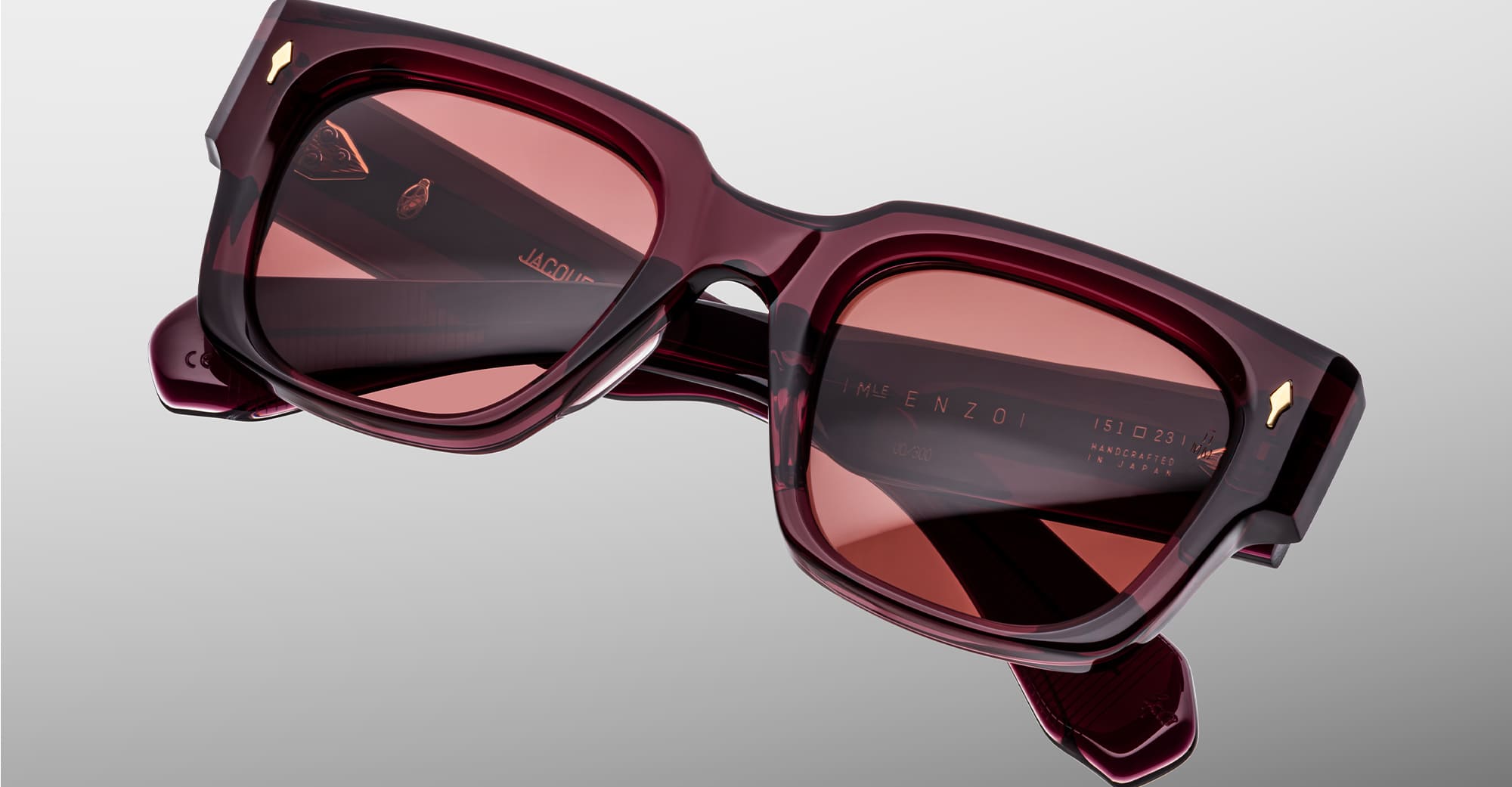 Ottica Mondello Roma - Jacques Marie Mage - JMMEZ-18M - ENZO - AMARENA - Acetate - shape Squared - red - EYEWEAR - SUNGLASSES - Unisex,Uomo,Donna,Women,Men - lens red - Made In Japan