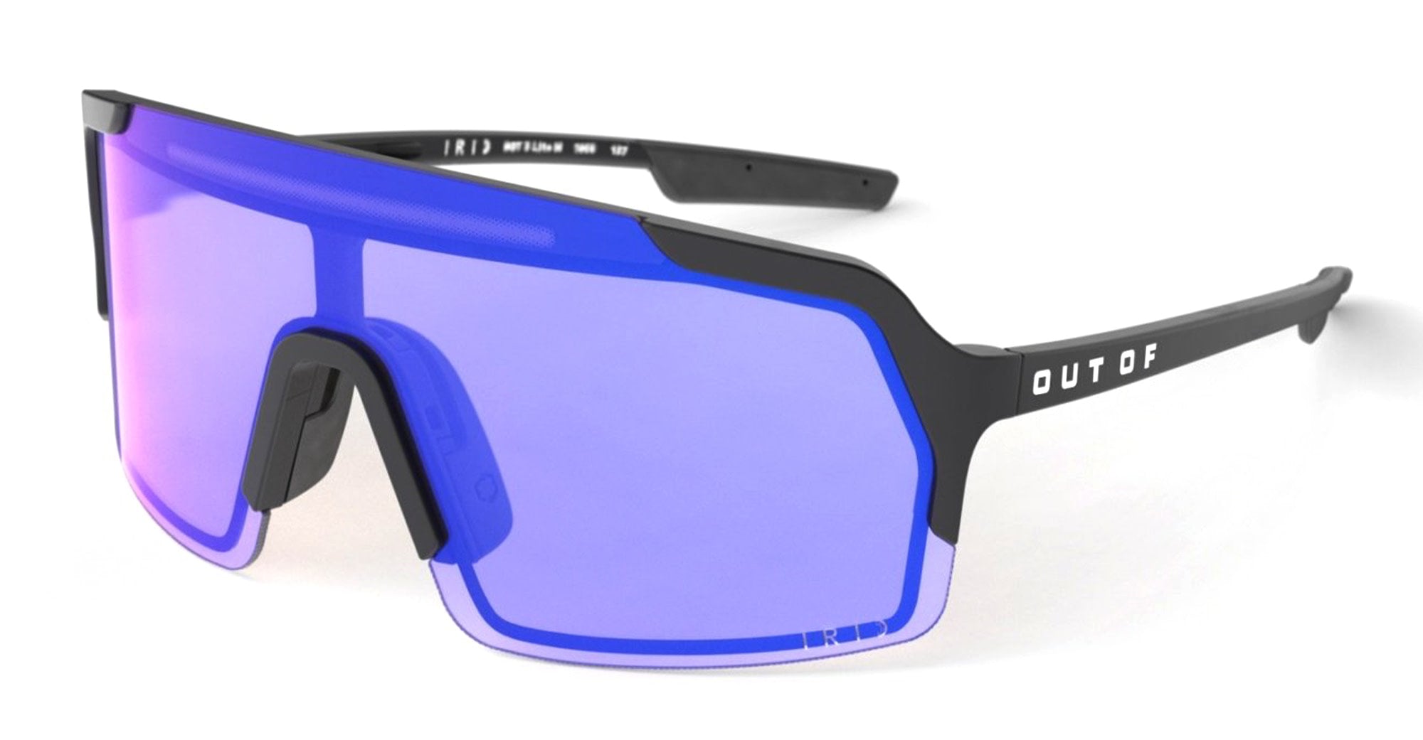 Ottica Mondello Roma - Out Of - XS185586M - Bot 3 LITE - Black / WHITE / IRID BLUE MEDIUM - Acetate - shape Mask - black, white - EYEWEAR - SUNGLASSES - Unisex,Uomo,Donna,Women,Men - lens Blue - Made In Italy