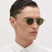 Ottica Mondello Roma - Kuboraum - KRSH67GD0000004K - MASK H67 GD - GOLD - Titanium - shape Round - Gold - EYEWEAR - SUNGLASSES - Unisex,Uomo,Donna,Women,Men - lens Green - Made In Italy