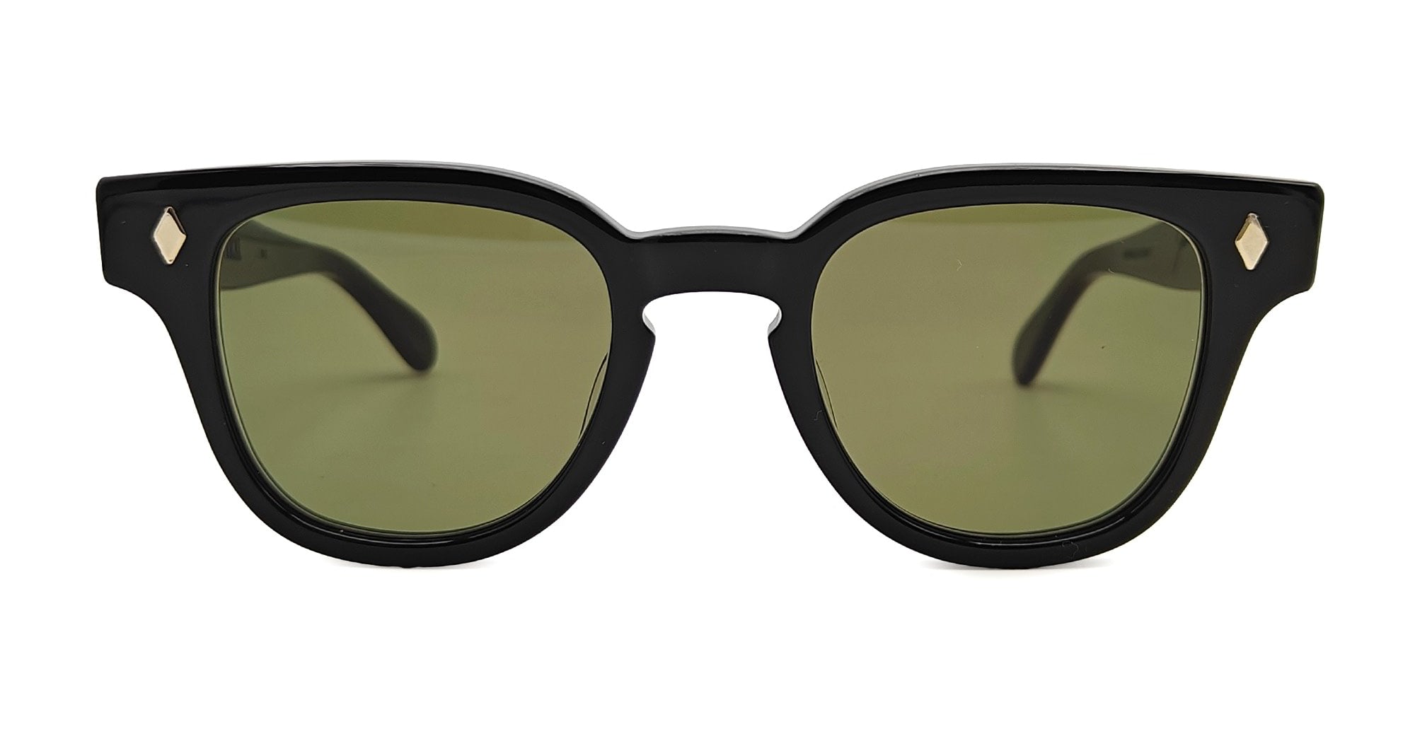 Ottica Mondello Roma - Julius Tart - JTPL-007A-2B-G-15 - BRYAN 46X22 - BLACK / DARK GREEN LENS - Acetate - shape Panto - Black - EYEWEAR - SUNGLASSES - Unisex,Uomo,Donna,Women,Men - lens Green - Made In Japan