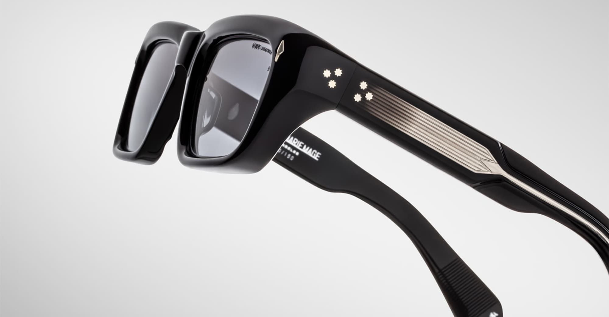 Ottica Mondello Roma - Jacques Marie Mage - JMMWK-10Y1 - DECADE COLLECTION: WALKER - DECADE - Acetate - shape Rectangular - Black - EYEWEAR - SUNGLASSES - Uomo,Men - lens Gradient grey - Made In Japan