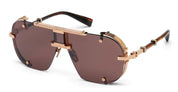 Ottica Mondello Roma - Balmain - BPS-170C-63 - COLONEL - ROSE GOLD / BROWN SWIRL - titanium, acetate - shape Navigator - brown, gold - EYEWEAR - SUNGLASSES - Unisex,Uomo,Donna,Women,Men - lens Brown - Made In Japan