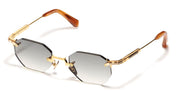 Ottica Mondello Roma - John Dalia - CURTIS-C408 - CURTIS - C408 YELLOW GOLD - stainless steel - shape Hexagonal - Gold - EYEWEAR - SUNGLASSES - Unisex,Uomo,Donna,Women,Men - lens Gradient grey - Made In France