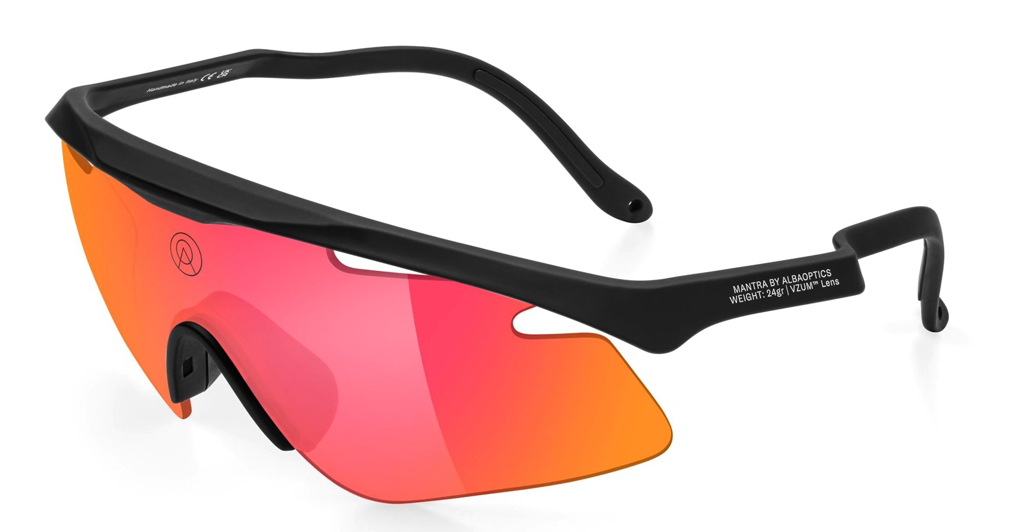 Ottica Mondello Roma - Alba Optics - 8050054518725 - MANTRA - BLACK / VZUM F-LENS FIRE - Tr90 - shape Mask - Black - EYEWEAR - SUNGLASSES - Unisex,Uomo,Donna,Women,Men - lens red - Made In Italy