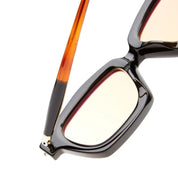 Ottica Mondello Roma - Kuboraum - KRSP25BT0000002R - MASK P25 BT - BLACK SHINE - Acetate - shape Rectangular - black, tortoise - EYEWEAR - SUNGLASSES - Unisex,Uomo,Donna,Women,Men - lens orange - Made In Italy