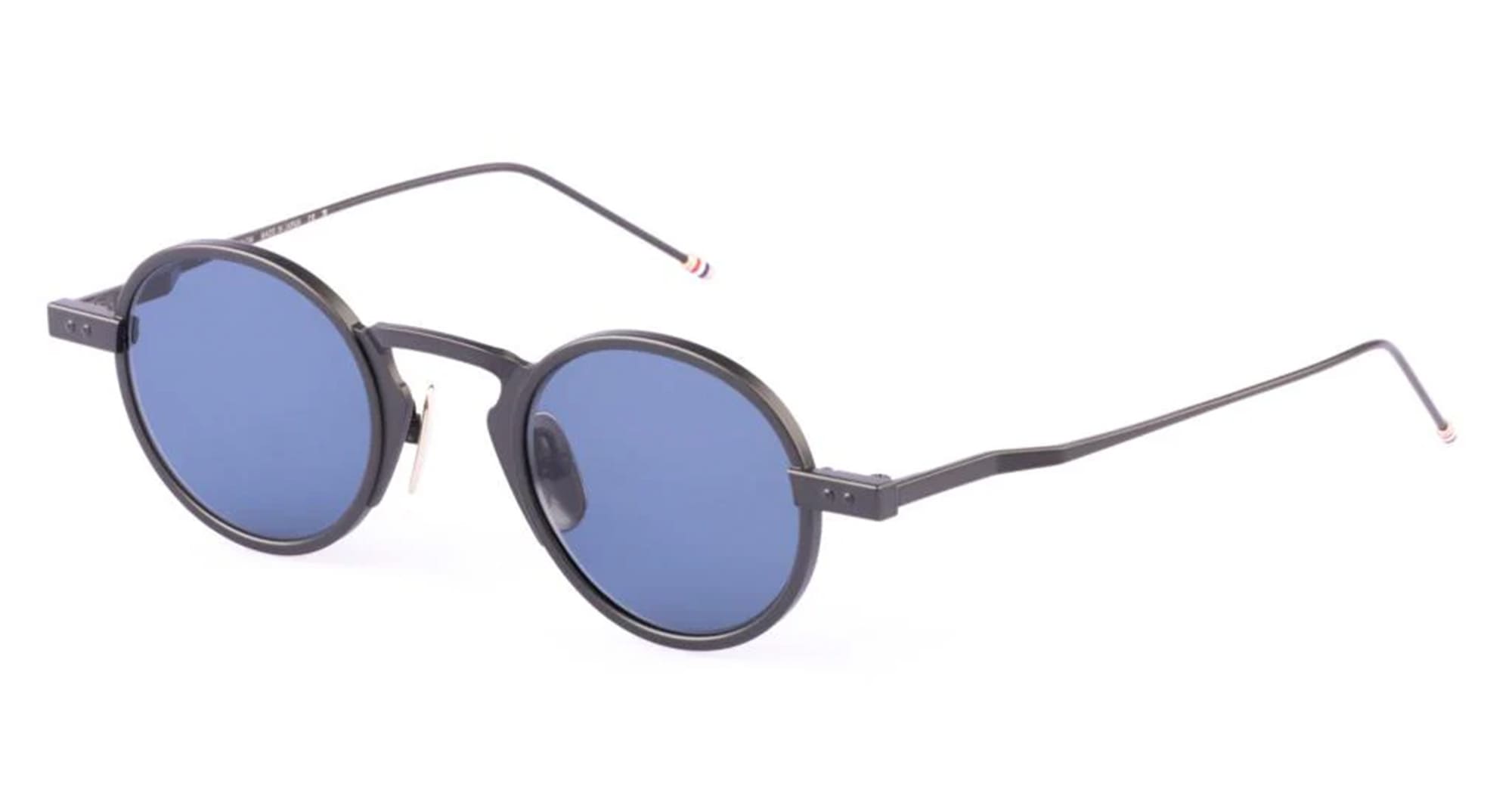 Ottica Mondello Roma - Thom Browne - UES931A-G0001-004-43 - ROUND - BLACK IRON - Titanium - shape Round - dark grey - EYEWEAR - SUNGLASSES - Uomo,Men - lens Blue - Made In Japan