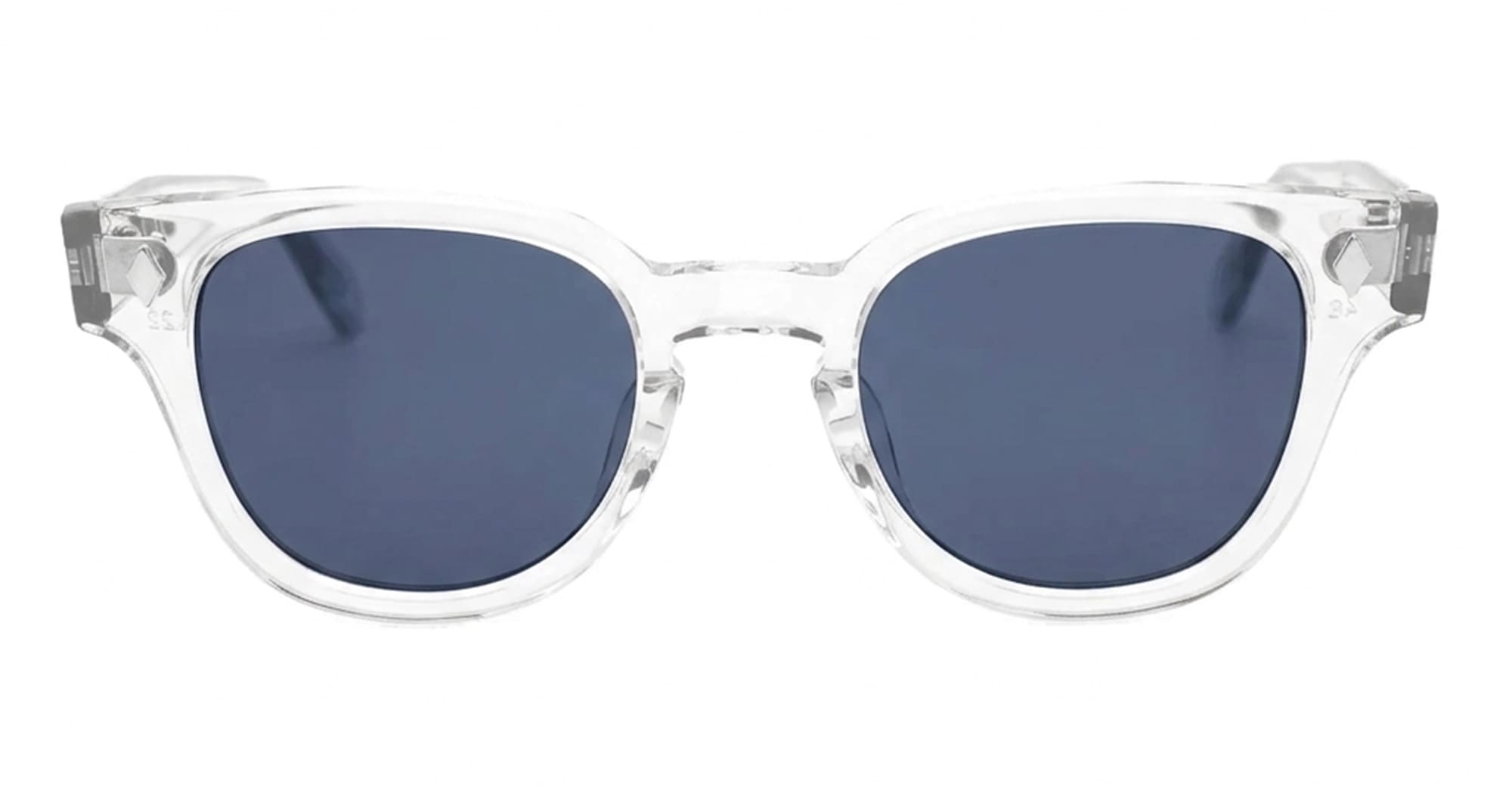 Ottica Mondello Roma - Julius Tart - JTPL-007N-2B-BL-16 - BRYAN 46X22 - CLEAR CRYSTAL / DARK BLUE LENS - Acetate - shape Panto - transparent - EYEWEAR - SUNGLASSES - Unisex,Uomo,Donna,Women,Men - lens Blue - Made In Japan