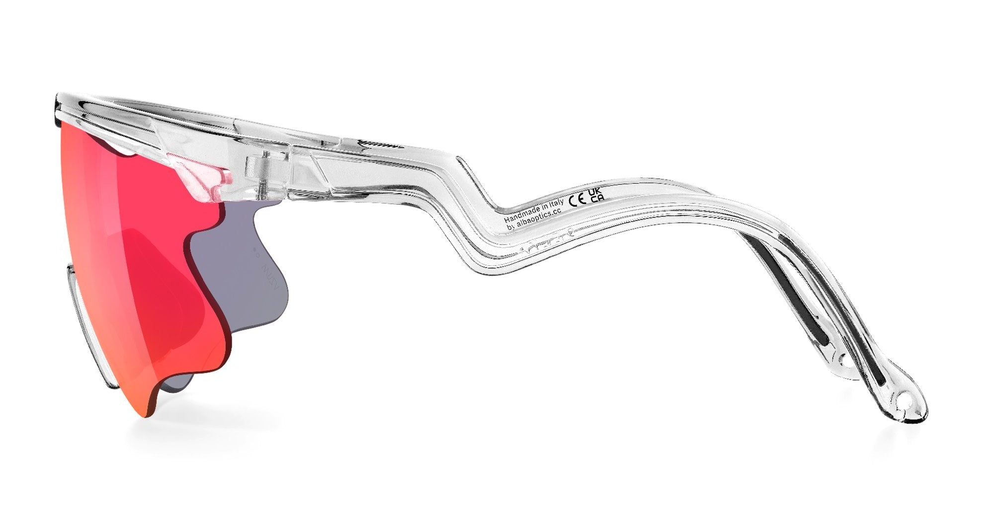 Ottica Mondello Roma - Alba Optics - 8050054518695 - DELTA LEI - CRYSTAL / VZUM F-LENS FIRE - Tr90 - shape Mask - transparent - EYEWEAR - SUNGLASSES - Unisex,Uomo,Donna,Women,Men - lens red - Made In Italy