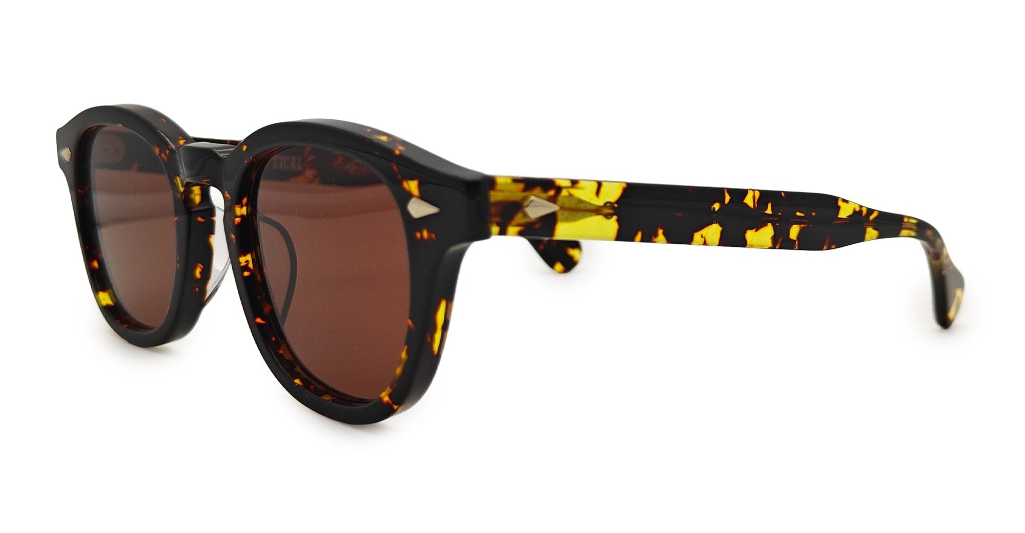  BROWN - Acetate - shape Panto - Tortoise - EYEWEAR - SUNGLASSES - Unisex,Uomo,Donna,Women,Men - lens Brown - Made In Japan