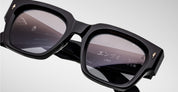Ottica Mondello Roma - Jacques Marie Mage - JMMEZ-10Y1 - DECADE COLLECTION: ENZO - DECADE - Acetate - shape Squared - Black - EYEWEAR - SUNGLASSES - Uomo,Men - lens Gradient grey - Made In Japan