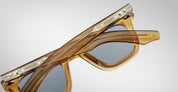 Ottica Mondello Roma - Jacques Marie Mage - JMMEC-14K - LECLAIR - SAFFRON - Acetate - shape Squared - brown - EYEWEAR - SUNGLASSES - Uomo,Men - lens Grey - Made In Japan
