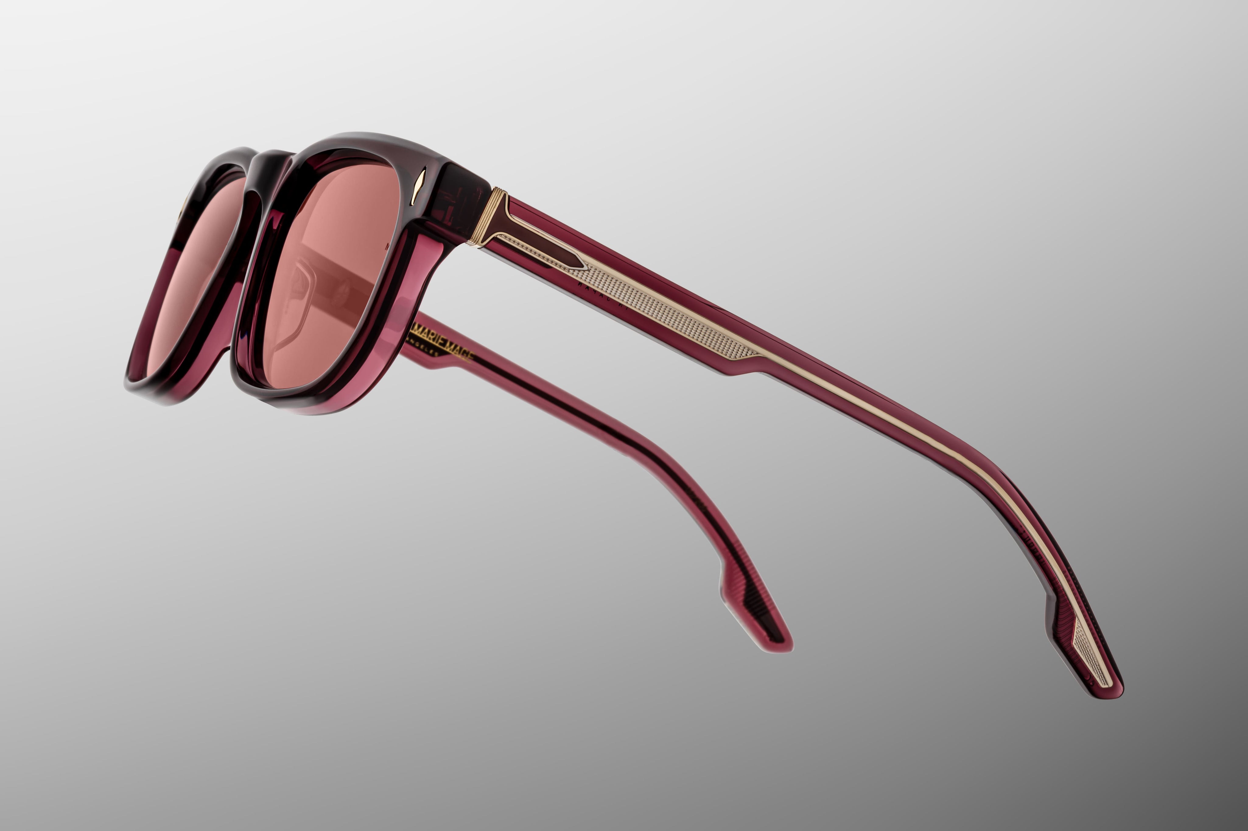 Ottica Mondello Roma - Jacques Marie Mage - JMMAW-18M - DEWITT - AMARENA - Acetate - shape Rectangular - red - EYEWEAR - SUNGLASSES - Unisex,Uomo,Donna,Women,Men - lens red - Made In Japan
