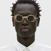 Ottica Mondello Roma - Kuboraum - KRSZ50GD000000GG - MASK Z50 GD - GOLD - metal, acetate - shape Round - Gold - EYEWEAR - SUNGLASSES - Unisex,Uomo,Donna,Women,Men - lens Green - Made In Italy