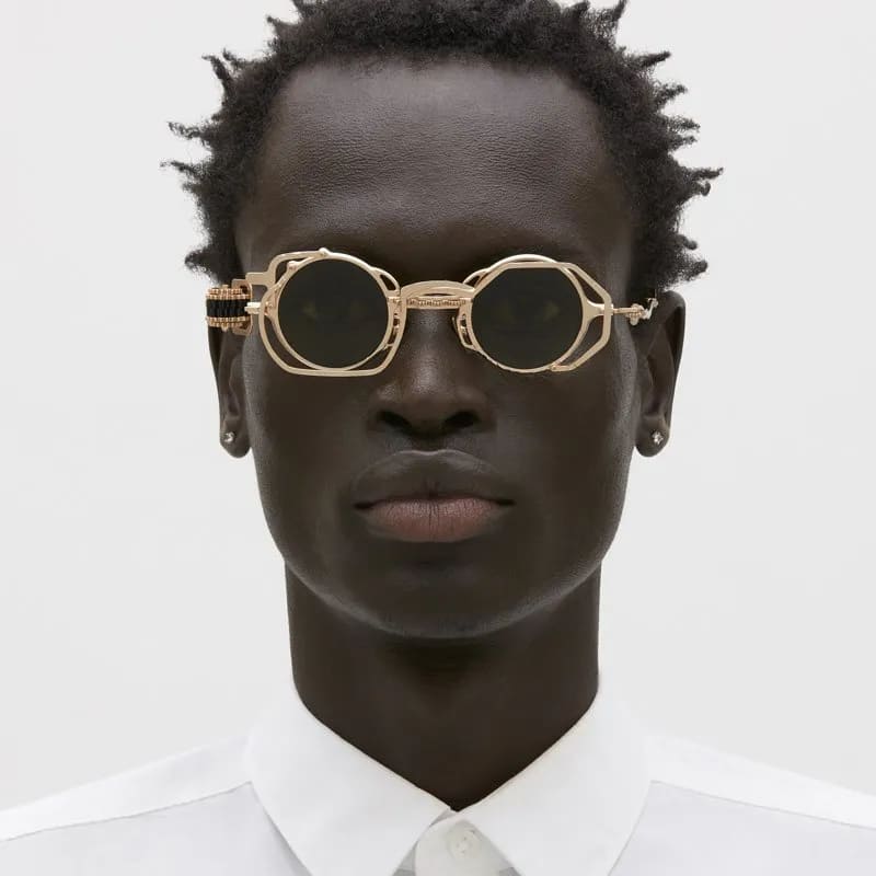 Ottica Mondello Roma - Kuboraum - KRSZ50GD000000GG - MASK Z50 GD - GOLD - metal, acetate - shape Round - Gold - EYEWEAR - SUNGLASSES - Unisex,Uomo,Donna,Women,Men - lens Green - Made In Italy