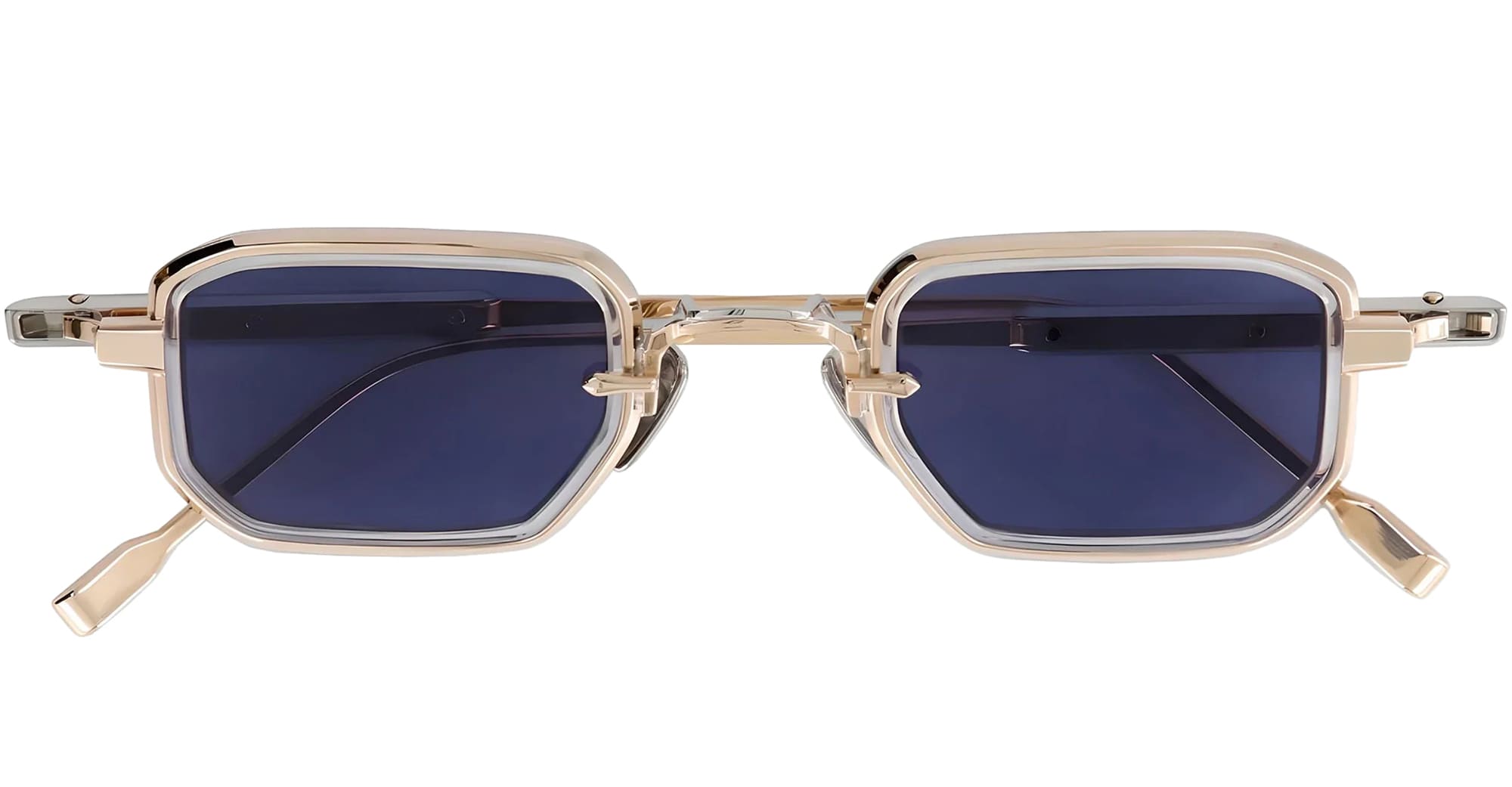  PLATINUM - Titanium - shape Rectangular - rose gold - EYEWEAR - SUNGLASSES - Unisex,Uomo,Donna,Women,Men - lens Blue - Made In Japan