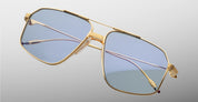 Ottica Mondello Roma - Jacques Marie Mage - JMMJG-19H - JAGGER - CIEL - Titanium - shape Aviator - Gold - EYEWEAR - SUNGLASSES - Unisex,Uomo,Donna,Women,Men - lens Blue - Made In Japan