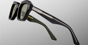Ottica Mondello Roma - Jacques Marie Mage - JMMQE-16C - EICHLER - COBRA - Acetate - shape Squared - Black - EYEWEAR - SUNGLASSES - Unisex,Uomo,Donna,Women,Men - lens Green - Made In Japan