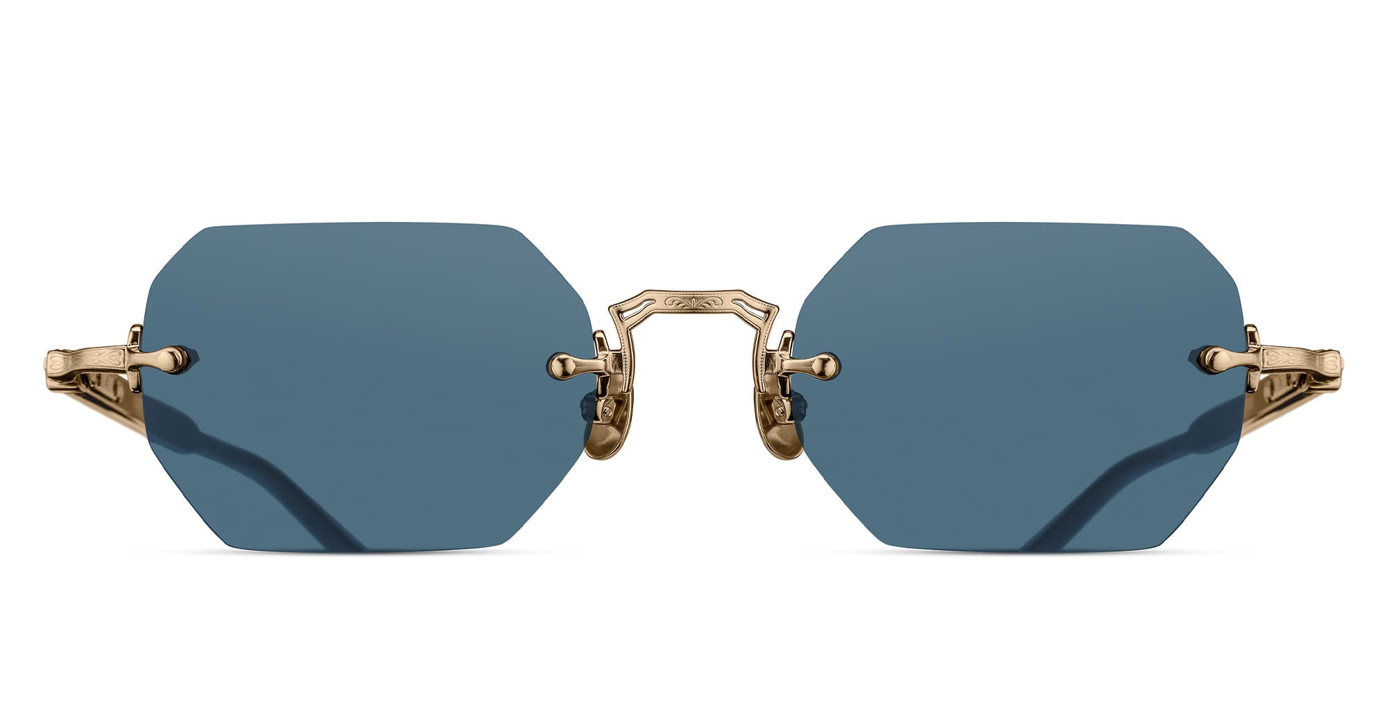 Ottica Mondello Roma - Matsuda - M5010.SG.BG-NVY.51 - M5010 - BRUSHED GOLD / NAVY TORTOISE - titanium, acetate - shape Hexagonal - blue, gold - EYEWEAR - SUNGLASSES - Unisex,Uomo,Donna,Women,Men - lens Blue - Made In Japan