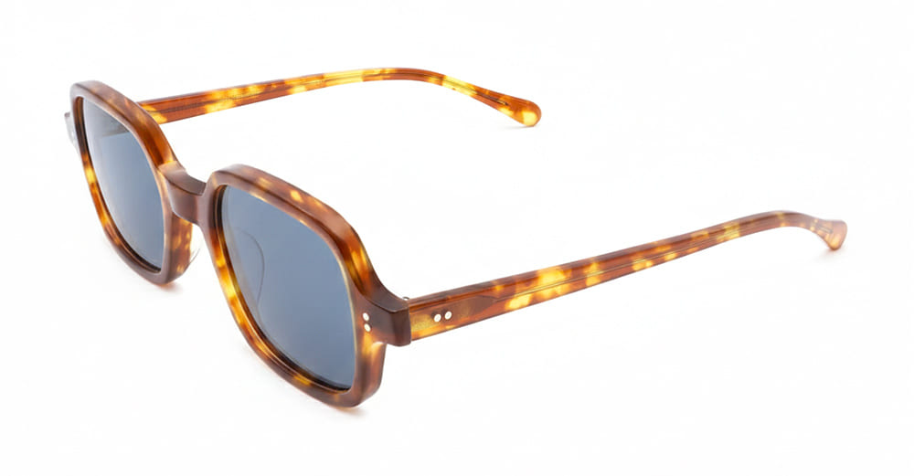  DARK BLUE LENS - Acetate - shape Squared - Tortoise - EYEWEAR - SUNGLASSES - Unisex,Uomo,Donna,Women,Men - lens Blue - Made In Japan
