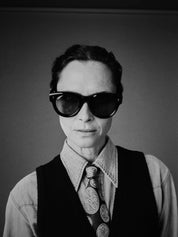 Ottica Mondello Roma - Jacques Marie Mage - JMMLM-01 - MOLITOR - NOIR - Acetate - shape Round - Black - EYEWEAR - SUNGLASSES - Unisex,Uomo,Donna,Women,Men - lens Blue - Made In Japan