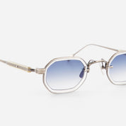 Ottica Mondello Roma - Sato - Erakis-AS-C-1 - ERAKIS - Antique Silver / Crystal - Acetate, titanium - shape Hexagonal - Silver - EYEWEAR - SUNGLASSES - Unisex,Uomo,Donna,Women,Men - lens Gradient blue - Made In Japan