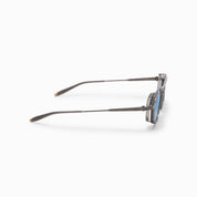 Ottica Mondello Roma - Akoni - AKS-534B-55 - ATLANTIS - BRUSHED BLACK RHODIUM - Titanium - shape Navigator - Black - EYEWEAR - SUNGLASSES - Unisex,Uomo,Donna,Women,Men - lens Gradient blue - Made In Japan