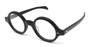 Ottica Mondello Roma - Julius Tart - JTPL-035A-Rivet - ROUND-EYE - BLACK RX - Acetate - shape Round - Black - EYEWEAR - EYEGLASSES - Unisex,Uomo,Donna,Women,Men - lens Clear - Made In Japan