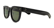 Ottica Mondello Roma - Julius Tart - JTPL-105A-2B-G-15 - FDR 46X24 - BLACK / DARK GREEN LENS - Acetate - shape Round - Black - EYEWEAR - SUNGLASSES - Unisex,Uomo,Donna,Women,Men - lens Green - Made In Japan