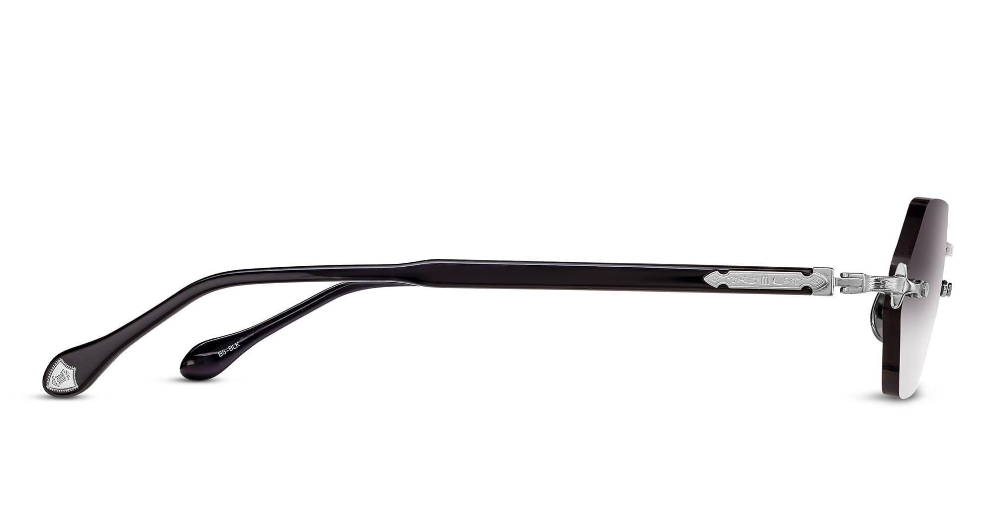 Ottica Mondello Roma - Matsuda - M5011.SG.BS-BLK.50 - M5011 - BRUSHED SILVER / BLACK - Titanium - shape Hexagonal - silver, black - EYEWEAR - SUNGLASSES - Unisex,Uomo,Donna,Women,Men - lens Gradient grey - Made In Japan
