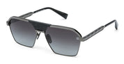 Ottica Mondello Roma - Balmain - BPS-177B-60 - SERGEANT - BLACK RHODIUM / LEATHER BLACK - acetate, titanium  - shape Navigator - black, silver - EYEWEAR - SUNGLASSES - Unisex,Uomo,Donna,Women,Men - lens Gradient grey - Made In Japan