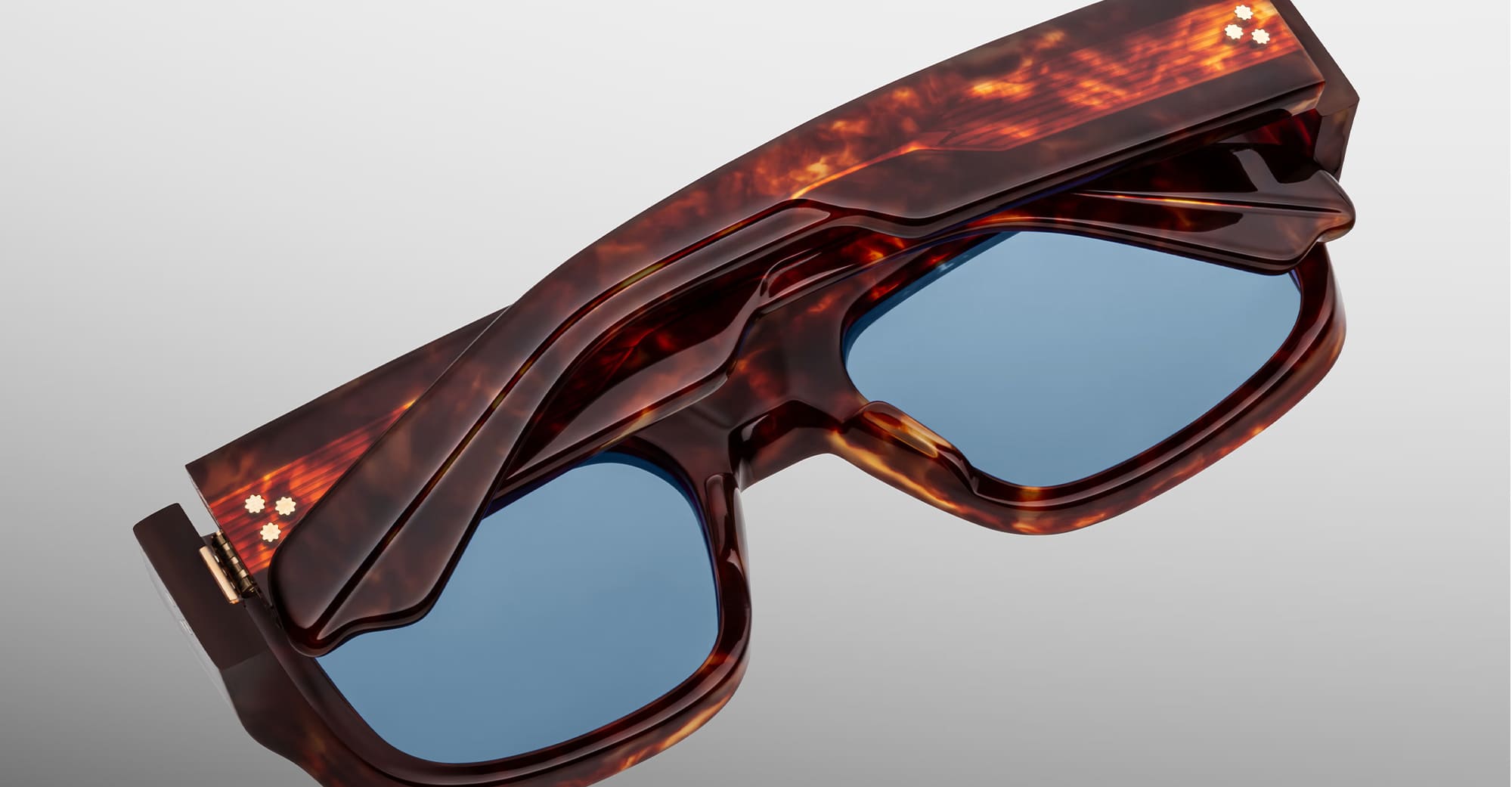 Ottica Mondello Roma - Jacques Marie Mage - JMMYD-7U - DONAT - BRECCIA - Acetate - shape Rectangular - Havana - EYEWEAR - SUNGLASSES - Unisex,Uomo,Donna,Women,Men - lens Blue - Made In Japan
