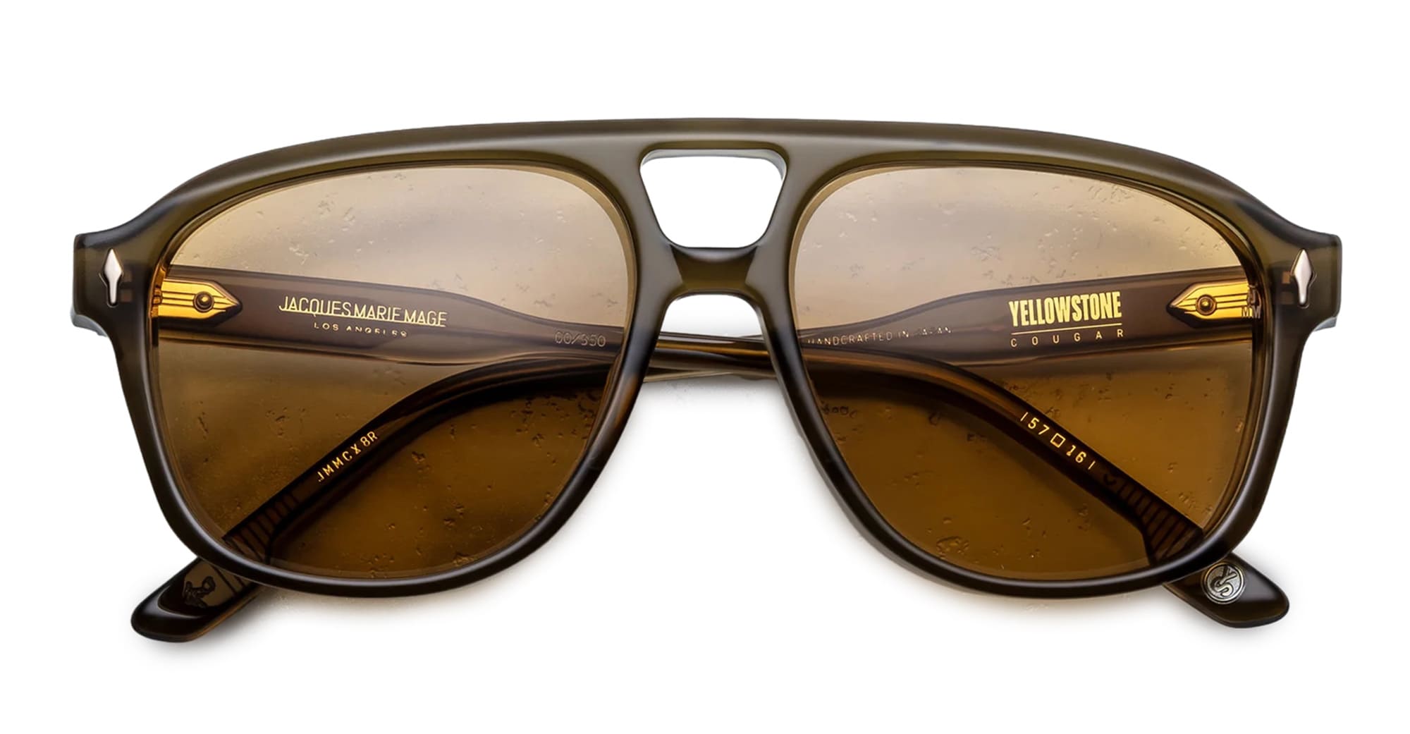 Ottica Mondello Roma - Jacques Marie Mage - JMMCX-8R - YELLOWSTONE VI: COUGAR - MOSS GREEN - Acetate - shape  - green - EYEWEAR - SUNGLASSES - Unisex,Uomo,Donna,Women,Men - lens  - Made In Japan