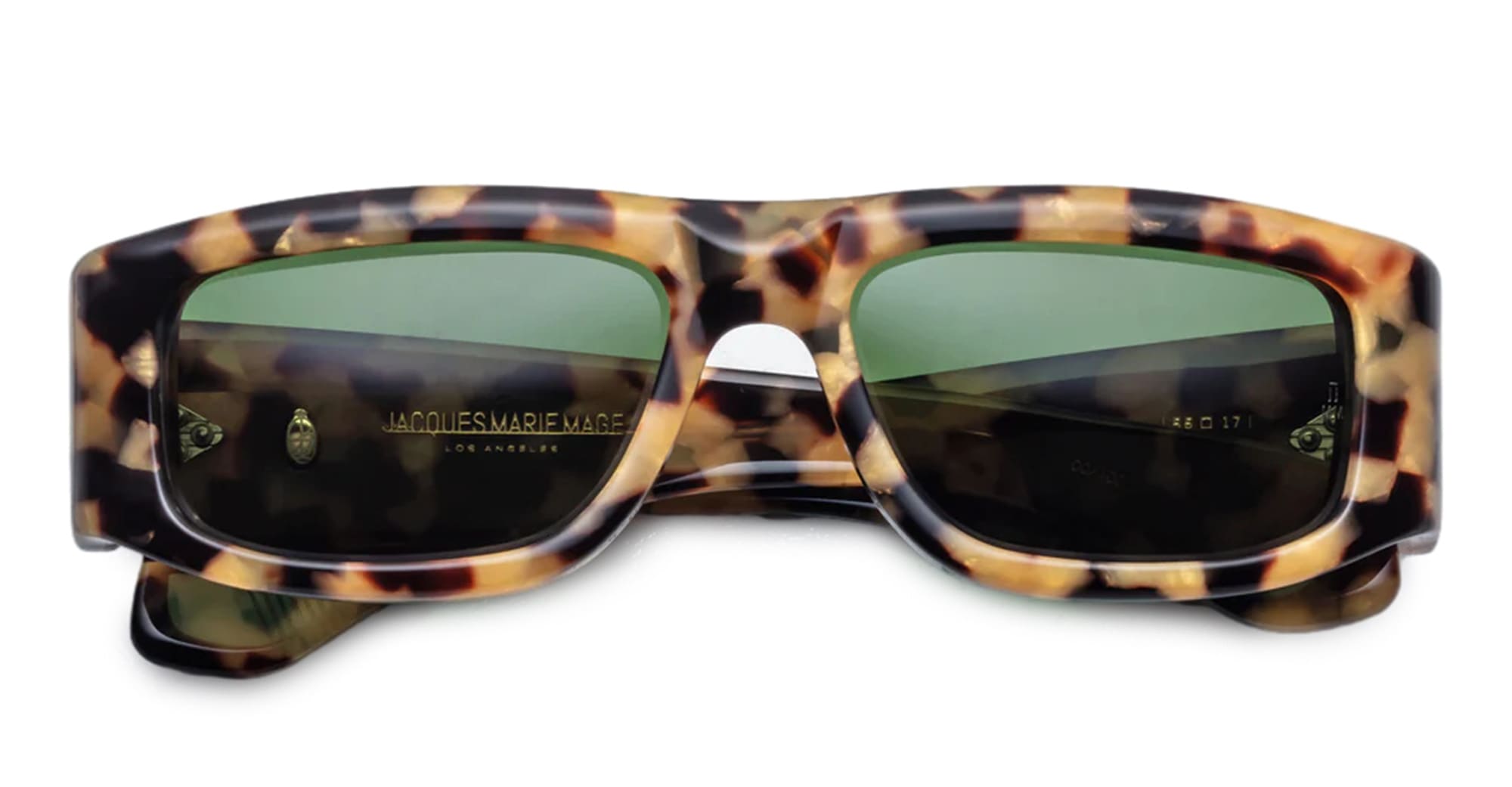 Ottica Mondello Roma - Jacques Marie Mage - JMMRM-15J - ROMI - GOLD DUST - Acetate - shape Rectangular - Havana - EYEWEAR - SUNGLASSES - Unisex,Uomo,Donna,Women,Men - lens Green - Made In Japan