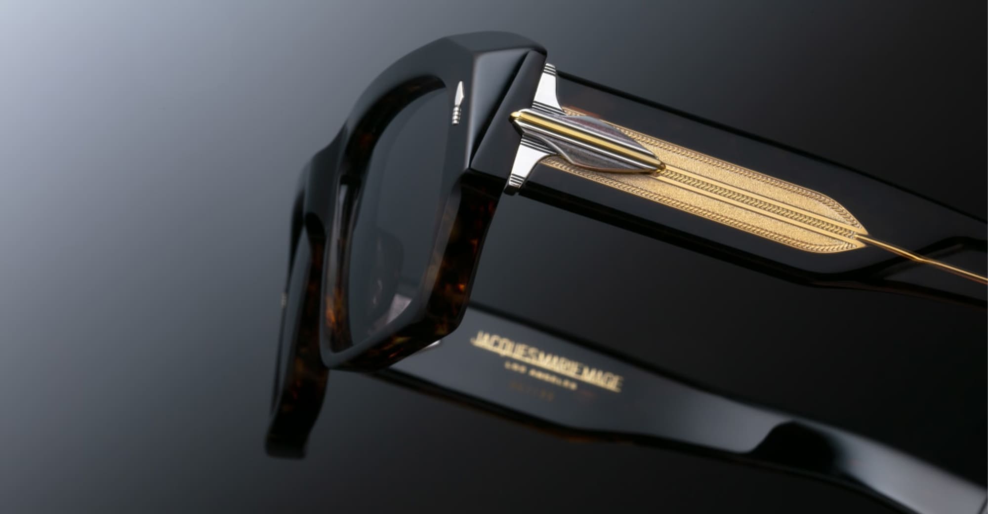 Ottica Mondello Roma - Jacques Marie Mage - JMMDK-13V - LAST FRONTIER VI - DAKOTA - BEAU - Acetate - shape Rectangular - Tortoise - EYEWEAR - SUNGLASSES - Uomo,Men - lens Grey - Made In Japan