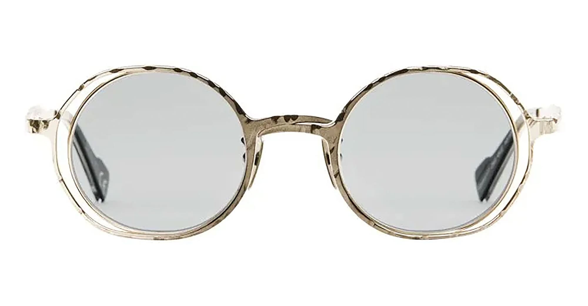 Ottica Mondello Roma - Kuboraum - KRSH11GMG000002F - MASK H11 GMG - GOLD SHADED - Metal - shape Round - Gold - EYEWEAR - SUNGLASSES - Unisex,Uomo,Donna,Women,Men - lens light grey - Made In Italy