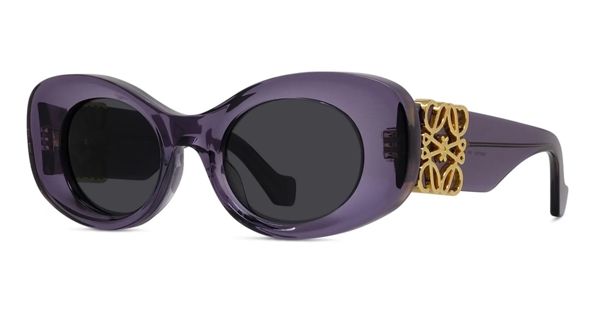 Ottica Mondello Roma - Loewe - LW40175U4981A - ANAGRAM PURPLE CAT-EYE SUNGLASSES - Acetate - shape Oval - purple - EYEWEAR - SUNGLASSES - Donna,Women - lens Grey - Made In Italy
