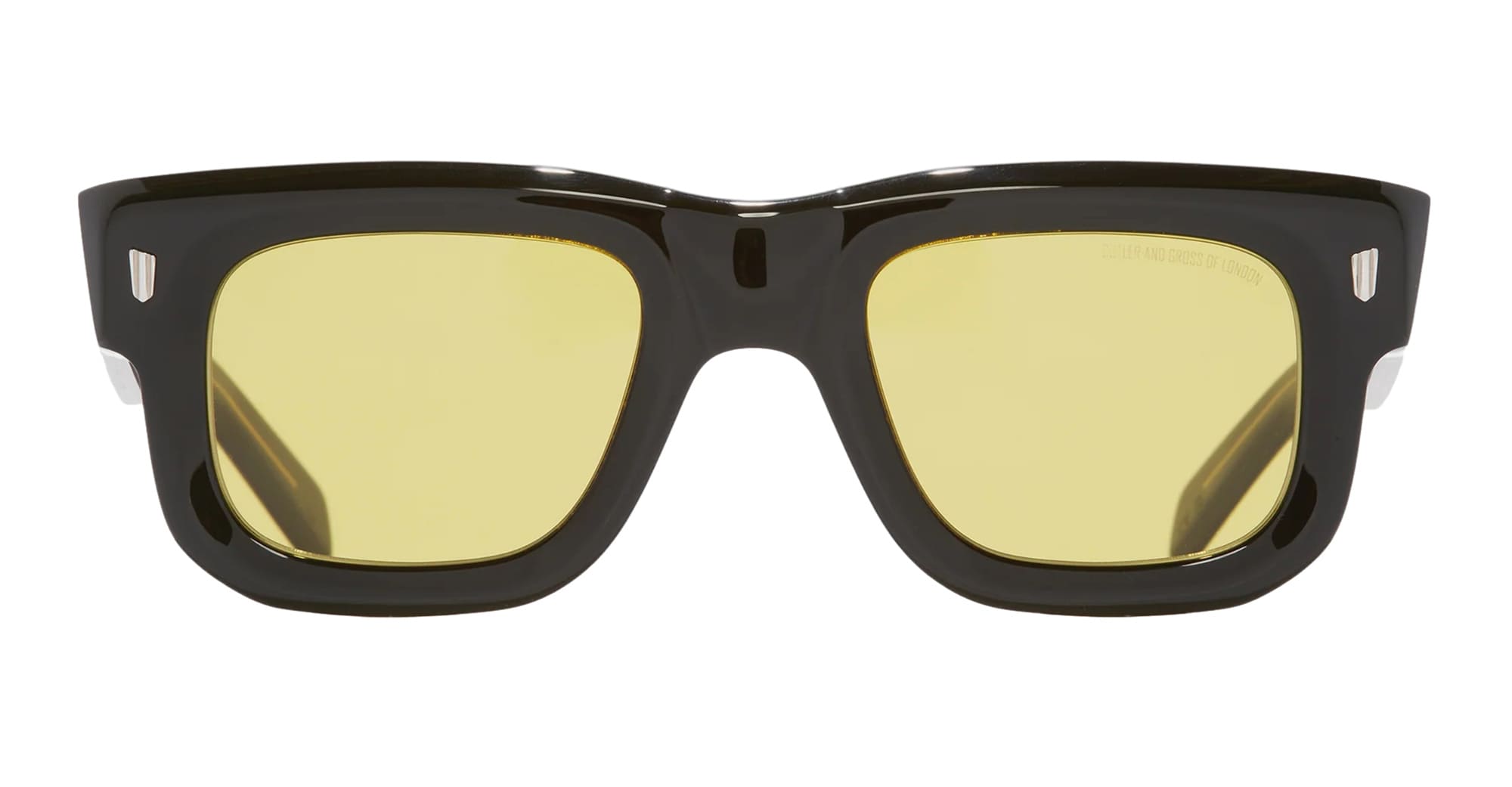 Ottica Mondello Roma - Cutler and Gross - CGSN-1402-50-01 - 1402 - YELLOW ON BLACK - Acetate - shape Squared - Black - EYEWEAR - SUNGLASSES - Unisex,Uomo,Donna,Women,Men - lens yellow - Made In Italy