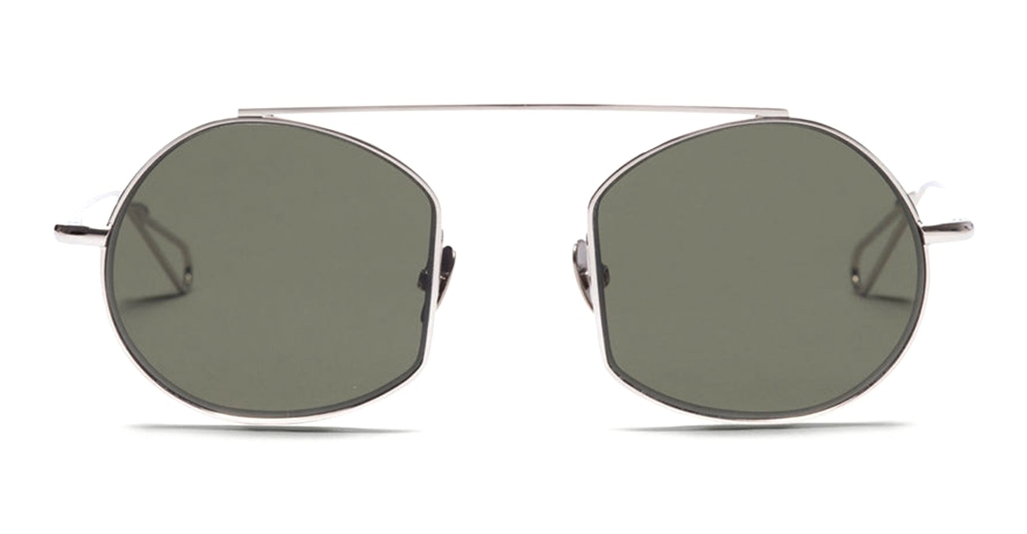  Green Lens - Metal - shape Round - white gold - EYEWEAR - SUNGLASSES - Unisex,Uomo,Donna,Women,Men - lens Green - Made In France
